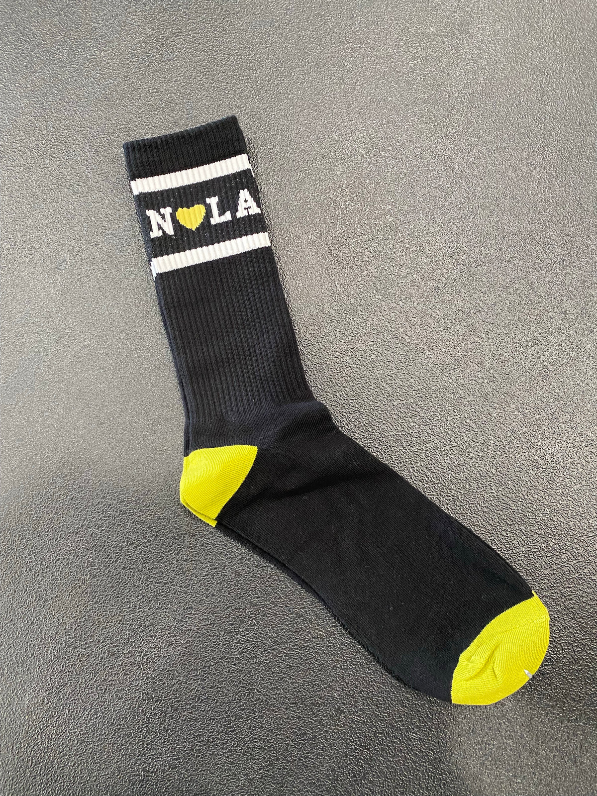 Load image into Gallery viewer, Nola Made Socks &quot;Who Dat&quot; Black
