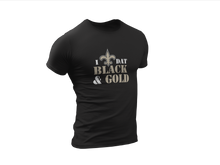 Load image into Gallery viewer, Love Dat Black &amp; Gold Tee
